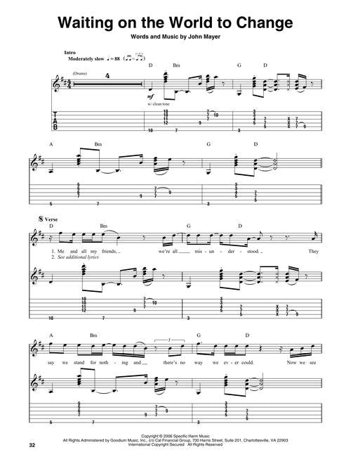 Mayer, John - Guitar Play-Along Vol. 189 - Book/Online Audio