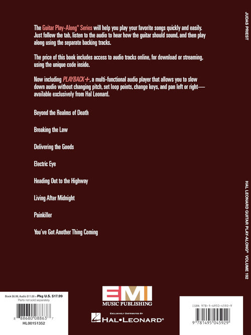 Priest, Judas - Guitar Play-Along Vol. 192 - Book/Online Audio