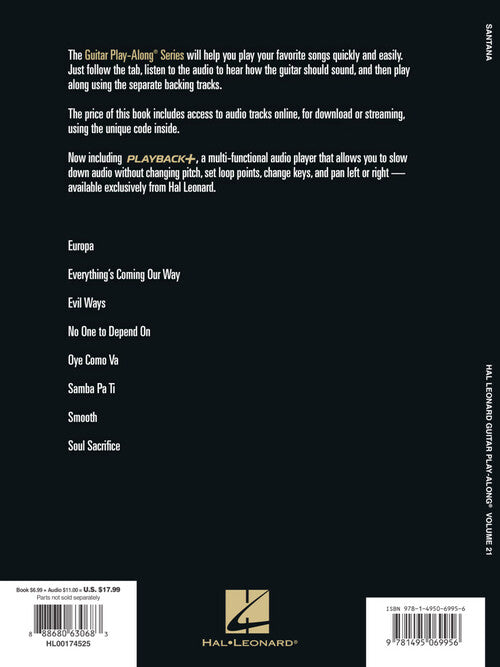 Santana - Guitar Play-Along Vol. 21 - Book/Online Audio