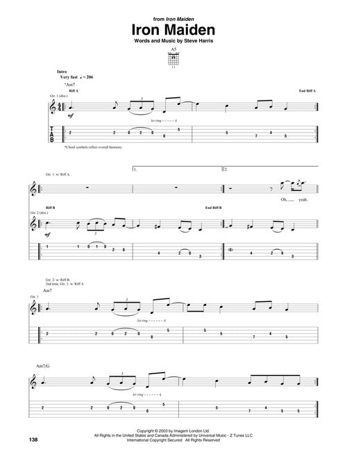 Iron Maiden - Guitar Tab - Guitar Recorded Versions