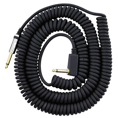 Vintage Coiled Guitar Cable - Black - Black