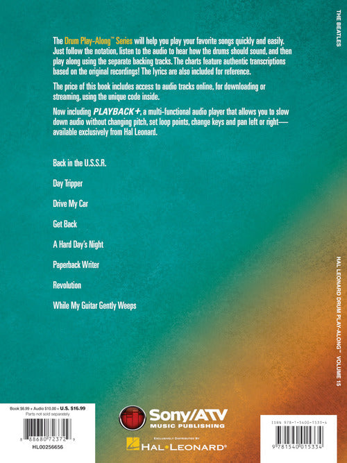 Beatles - Drum Play-Along Vol. 15 - Book/Online Audio