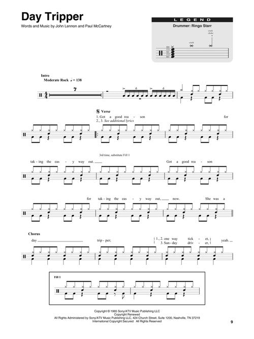 Beatles - Drum Play-Along Vol. 15 - Book/Online Audio