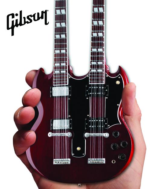 Gibson SG Eds-1275 Doubleneck Cherry Mini Guitar Replica