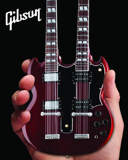 Gibson SG Eds-1275 Doubleneck Cherry Mini Guitar Replica