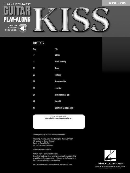 Kiss - Guitar Play-Along Series Volume 30 - Book/Online Audio