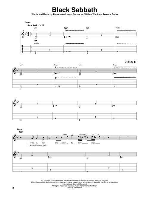 Black Sabbath - Guitar Play-Along Volume 67 - Book/Online Audio