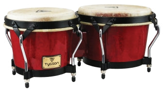 Supremo Series Red Finish Bongos - 7 inch. & 8-1/2 inch.
