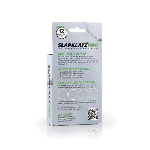 Slapklatz Pro - 12 Gel Pads W/pro Case - Clear Drum Damper Gels - Clear