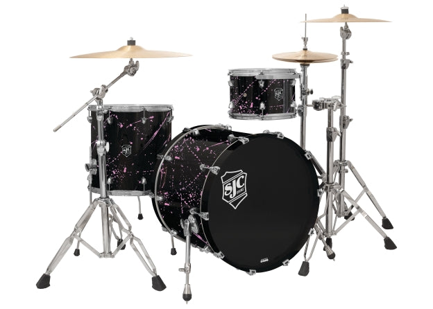 Navigator 3pc Kit (8x12,16x16,18x22) Black W/ Pink Splatter, Chrome Hw - Black w/ Pink Splatter