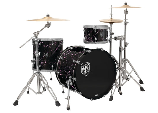 Navigator 3pc Kit (8x12,16x16,18x22) Black W/ Pink Splatter, Chrome Hw - Black w/ Pink Splatter