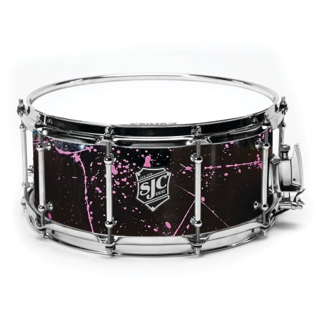Navigator Snare Drum 6.5x14 Black W/ Pink Splatter, Chrome Hw - Black w/ Pink Splatter