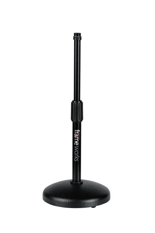 Desktop Microphone Stand With Round Weighted Base & Adjustable Height