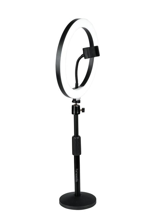 Ring Light Round Base Desktop Stand W/ Phone Clamp
