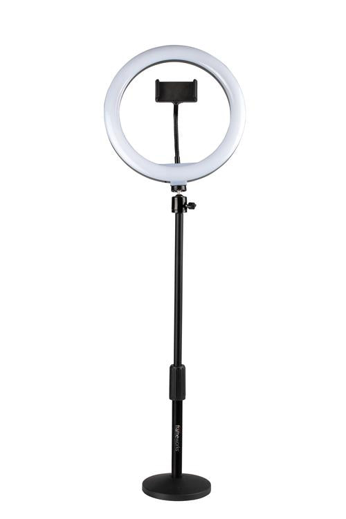 Ring Light Round Base Desktop Stand W/ Phone Clamp