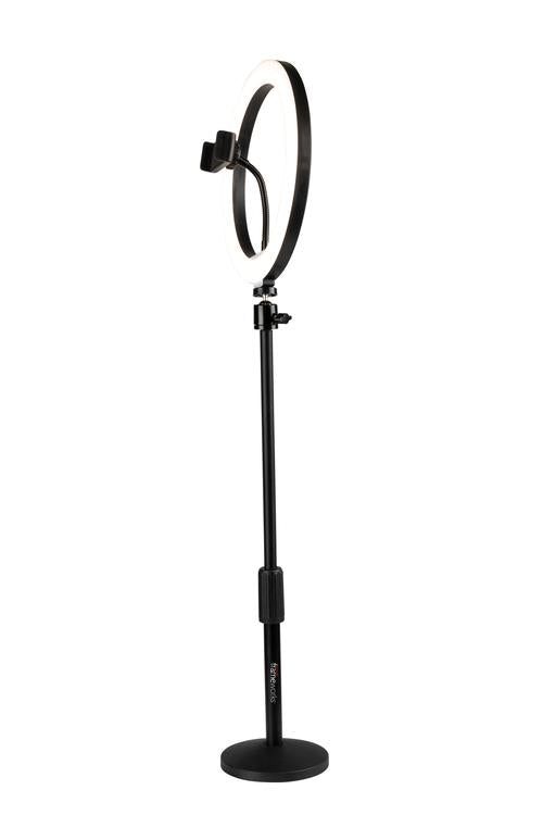 Ring Light Round Base Desktop Stand W/ Phone Clamp