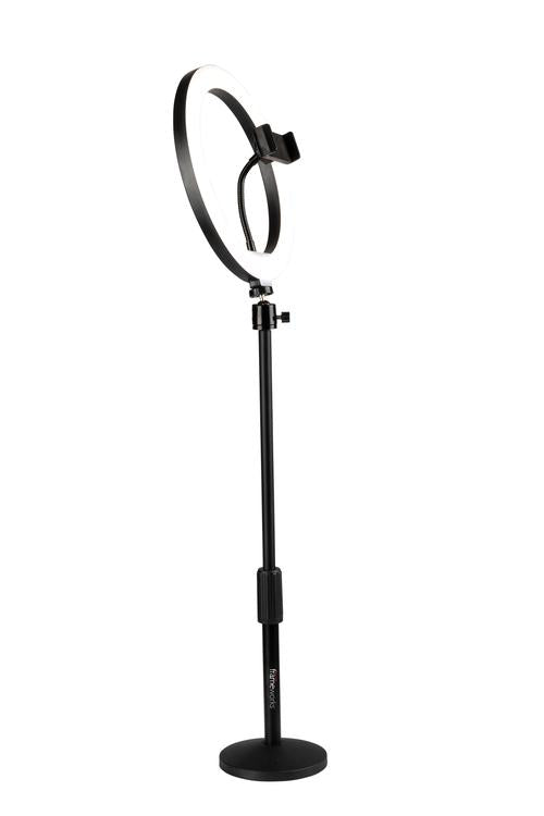 Ring Light Round Base Desktop Stand W/ Phone Clamp