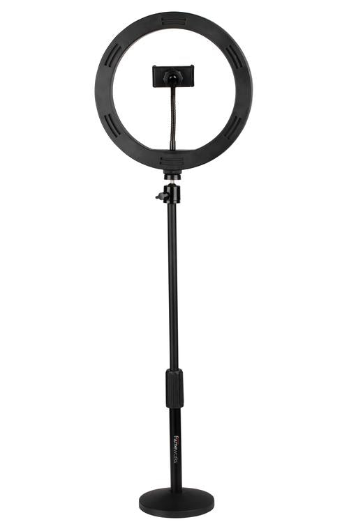 Ring Light Round Base Desktop Stand W/ Phone Clamp
