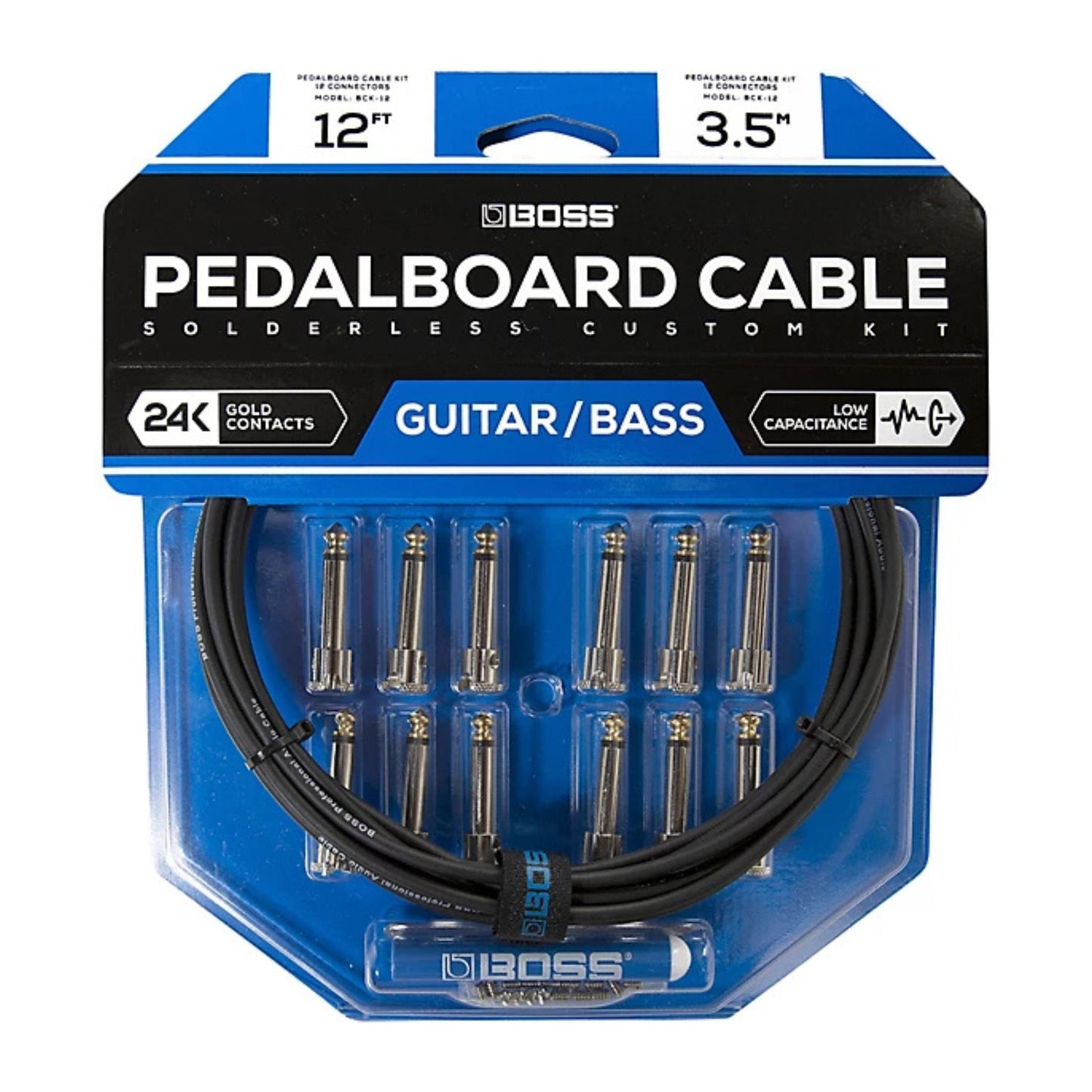 Boss BCK-12 Pedal Board Cable Kit, 12 Connectors , 12ft / 3.6M Cable