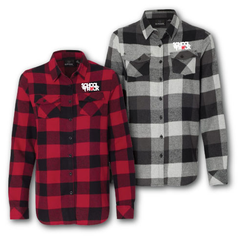 Embroidered SOR Womens Flannel Plaid Shirt