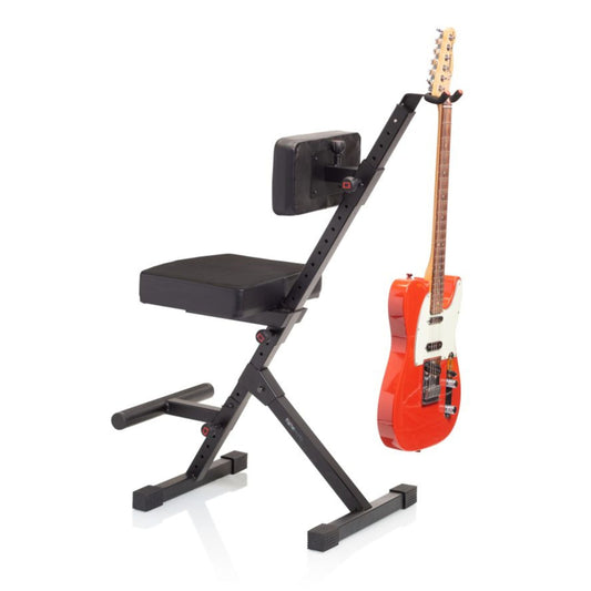 Deluxe Guitar Seat with Adjustable Back Rest & Guitar Hanger