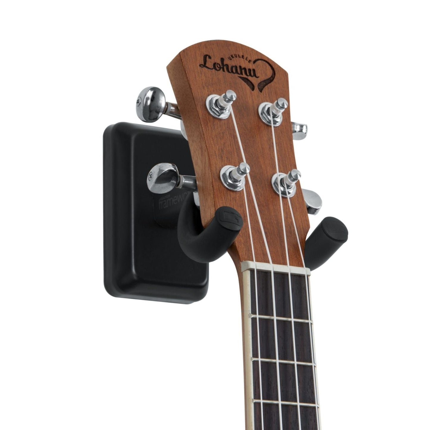 Frameworks Wall Mounted Ukulele/Mandolin Hanger with Black Mounting Plate