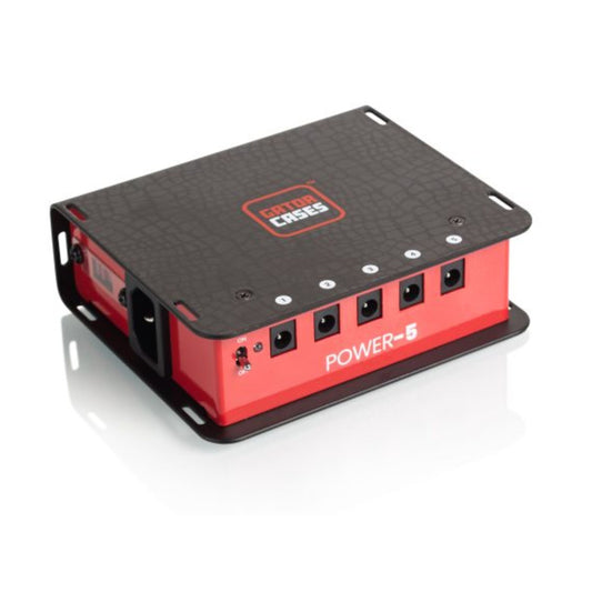Pedal Board Power Supply with 5 Isolated Outlets