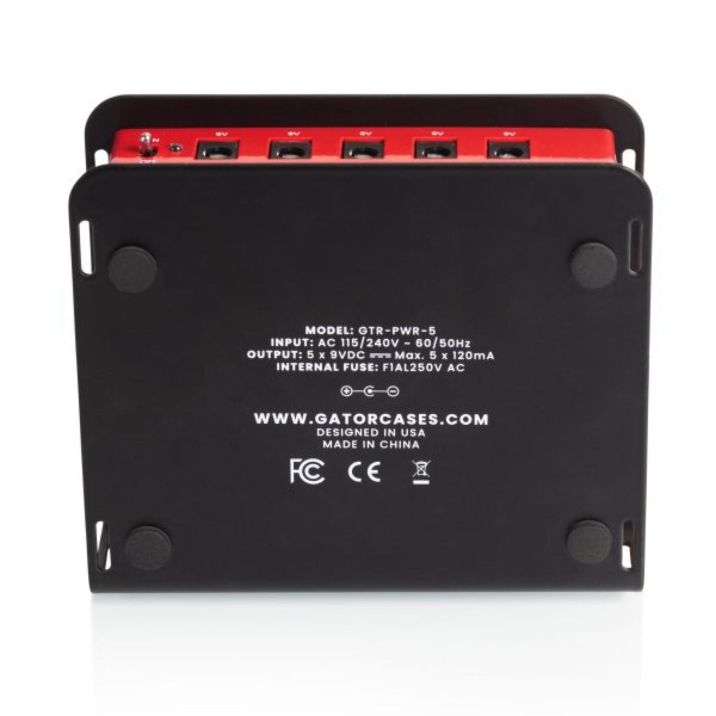 Pedal Board Power Supply with 5 Isolated Outlets