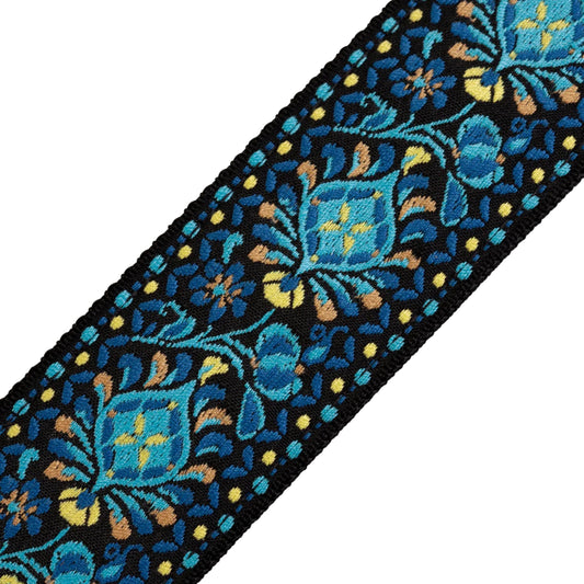 Sixties Hootenanny Series Guitar Strap - Blue & Yellow
