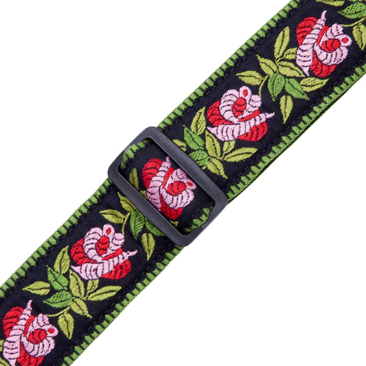Cotton Floral Guitar Strap - Pink