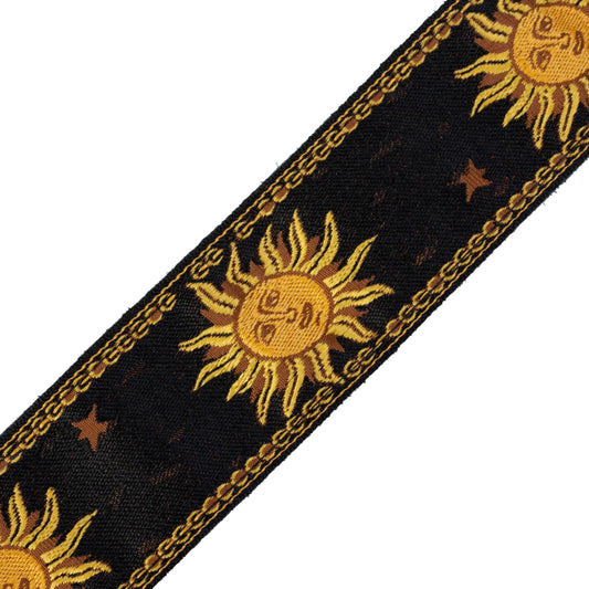 Sun Motif Series Guitar Strap - Black
