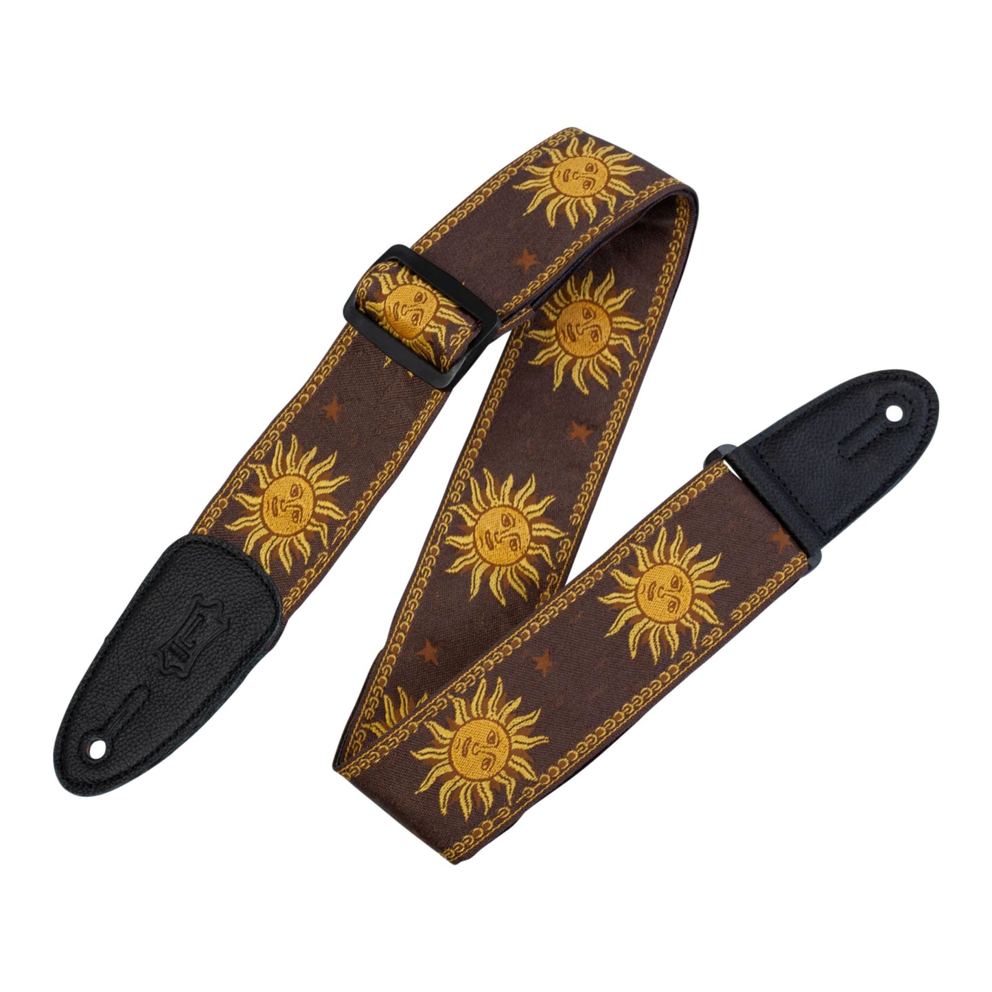 Sun Motif Series Guitar Strap - Brown
