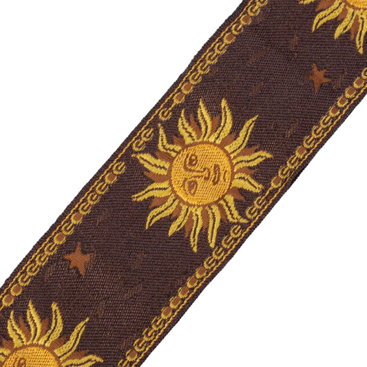 Sun Motif Series Guitar Strap - Brown