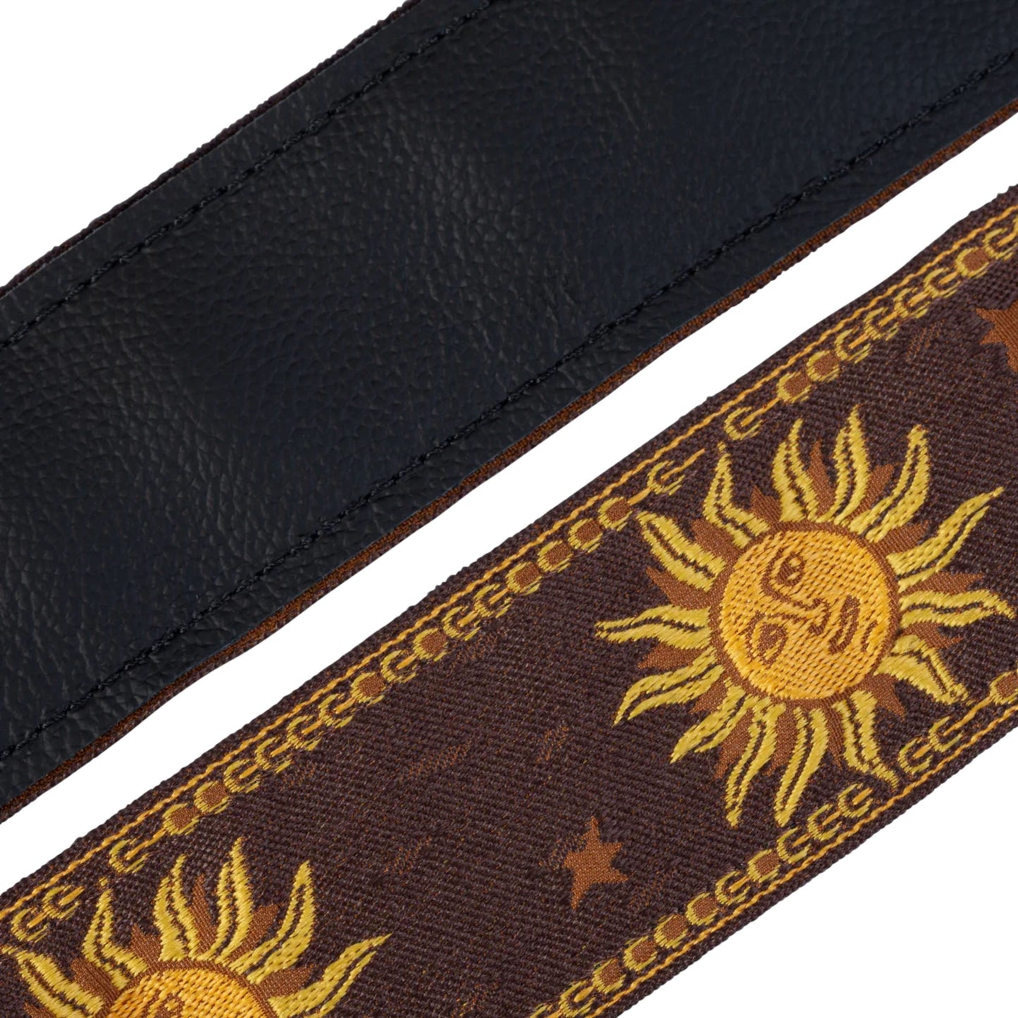 Sun Motif Series Guitar Strap - Brown