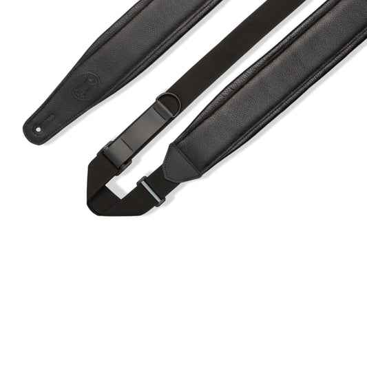 Right Height Garment Leather Guitar Strap - Black