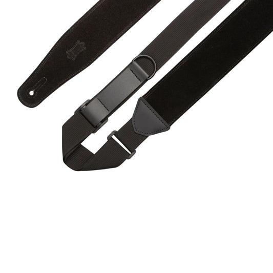 Right Height Suede Guitar Strap - Black