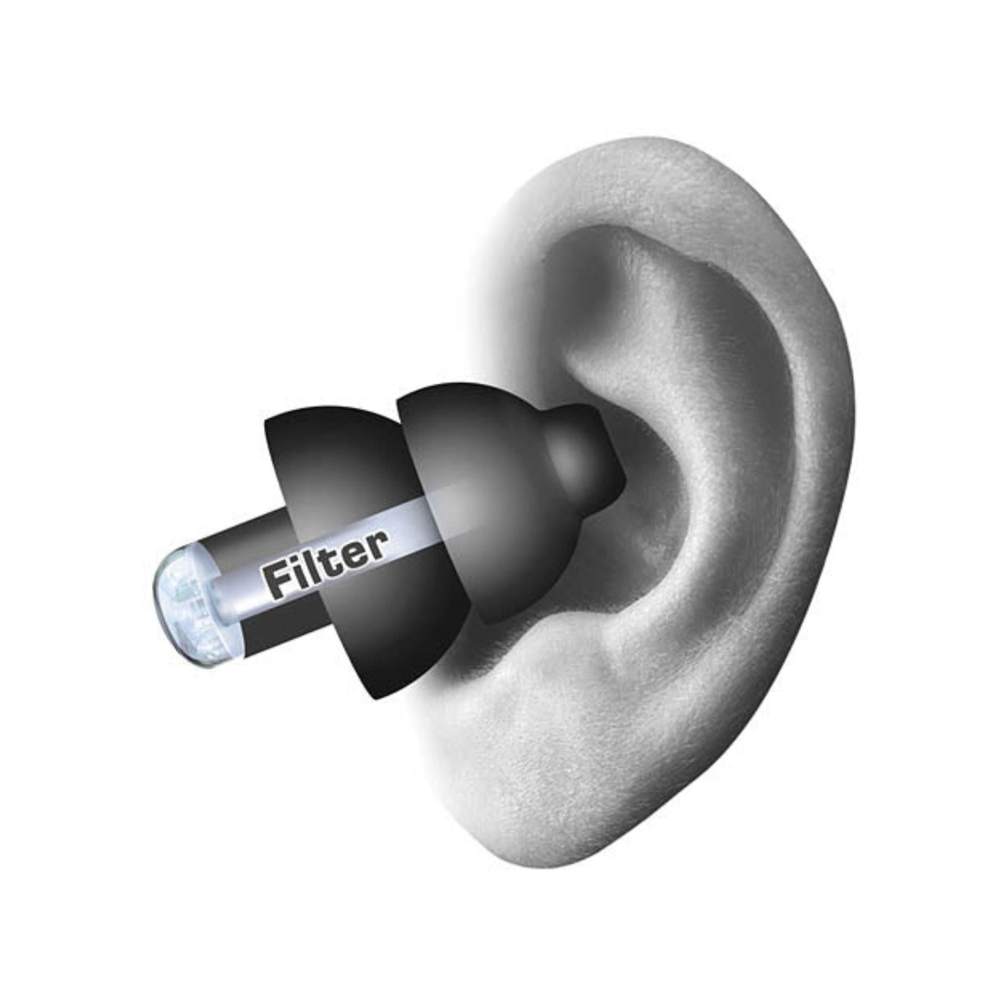 PartyPlug Earplugs - Black - 6-Pack Display