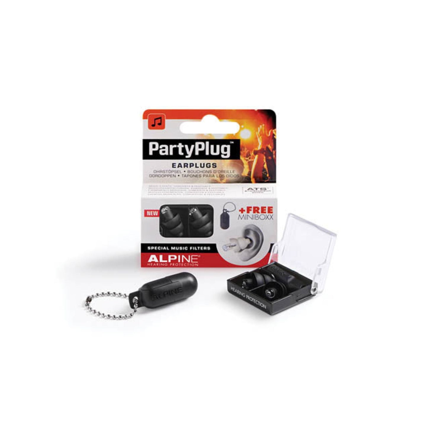 PartyPlug Earplugs - Black - 6-Pack Display