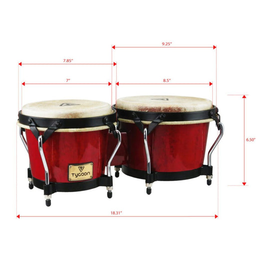 Supremo Series 7" & 8-1/2" Bongos - Red