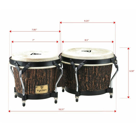 Supremo Select Series 7" & 8-1/2" Bongos - Lava Wood Finish