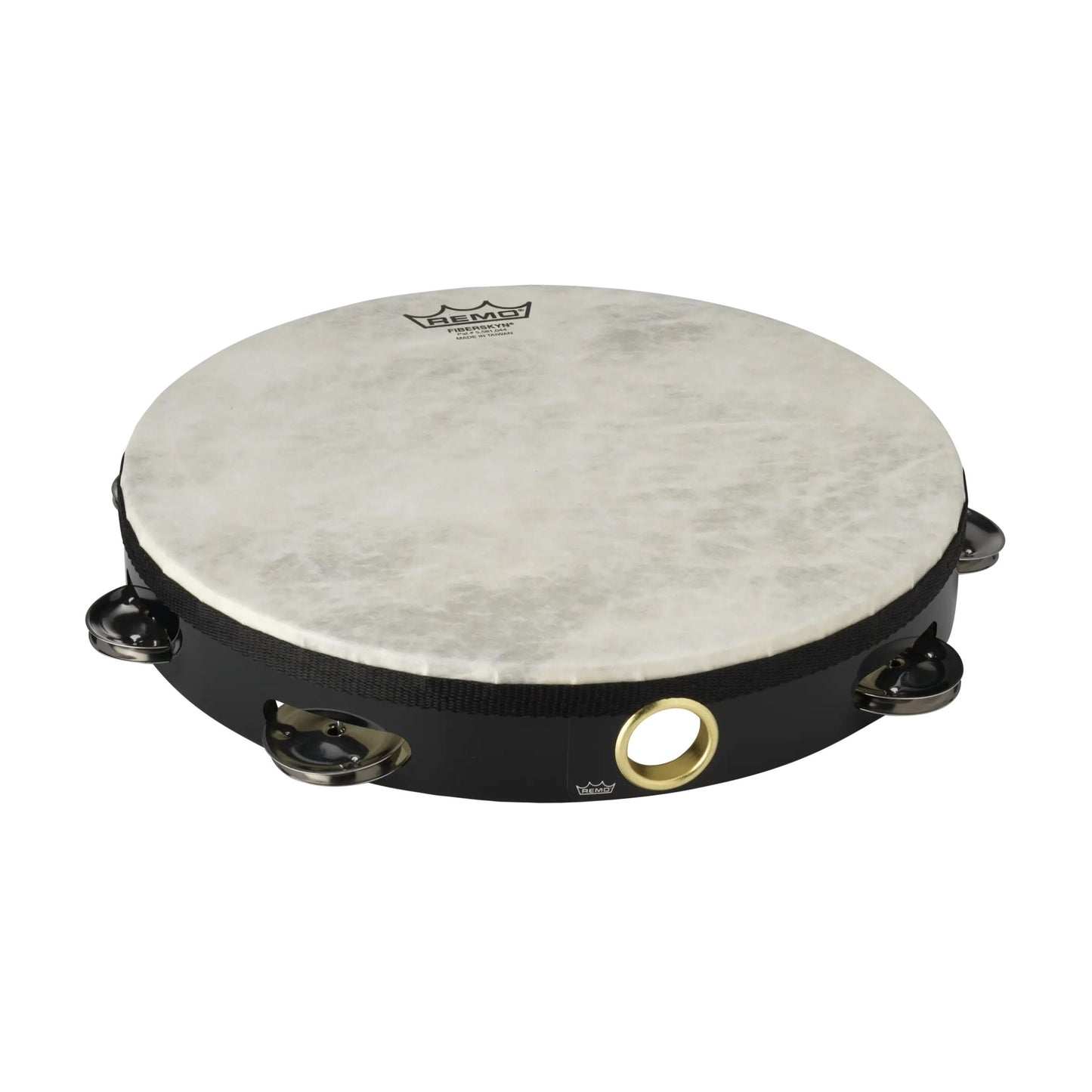 Fiberskyn Tambourine - 10“ Diameter, Single Row, Black