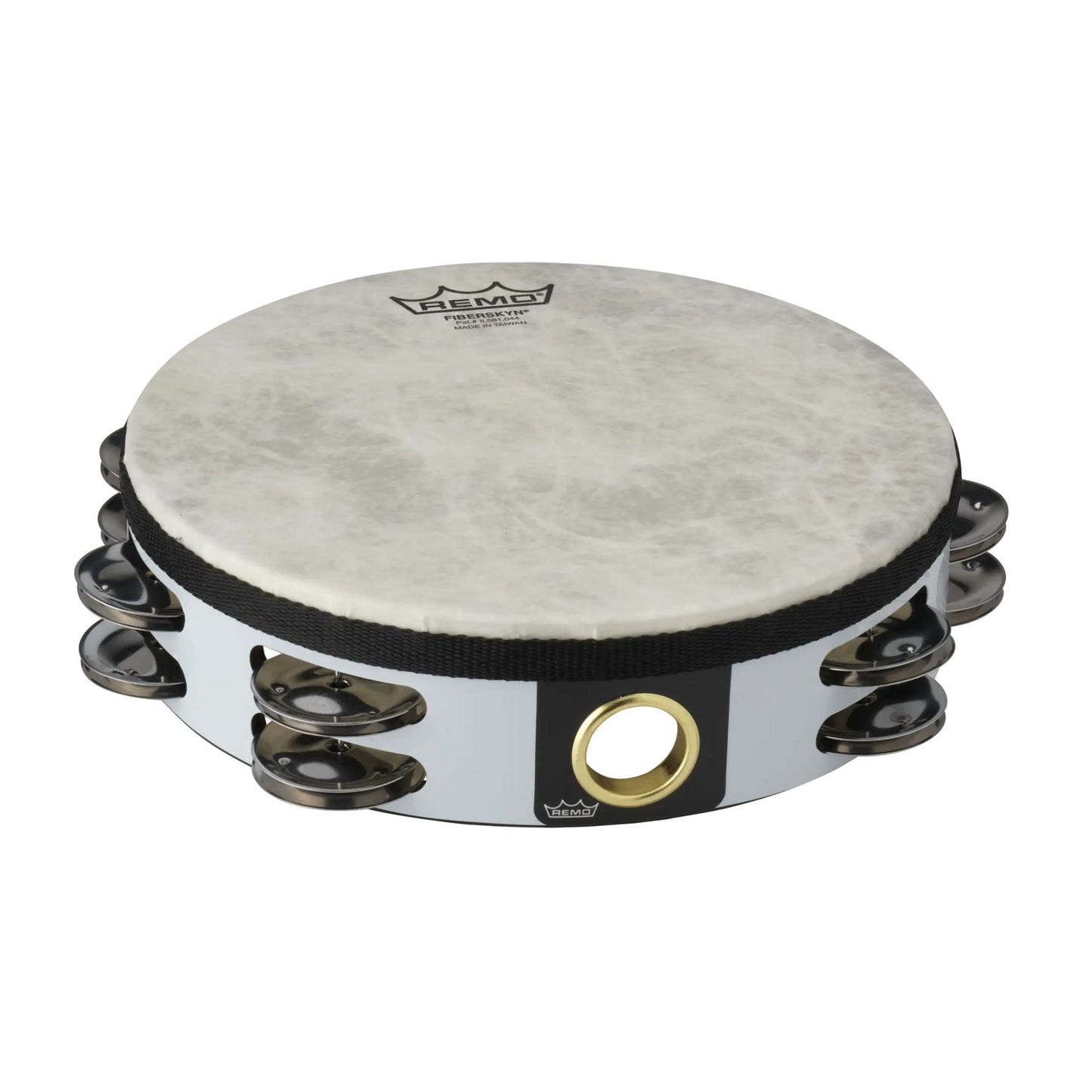 Fiberskyn Tambourine - 8“ Diameter, Double Row, White