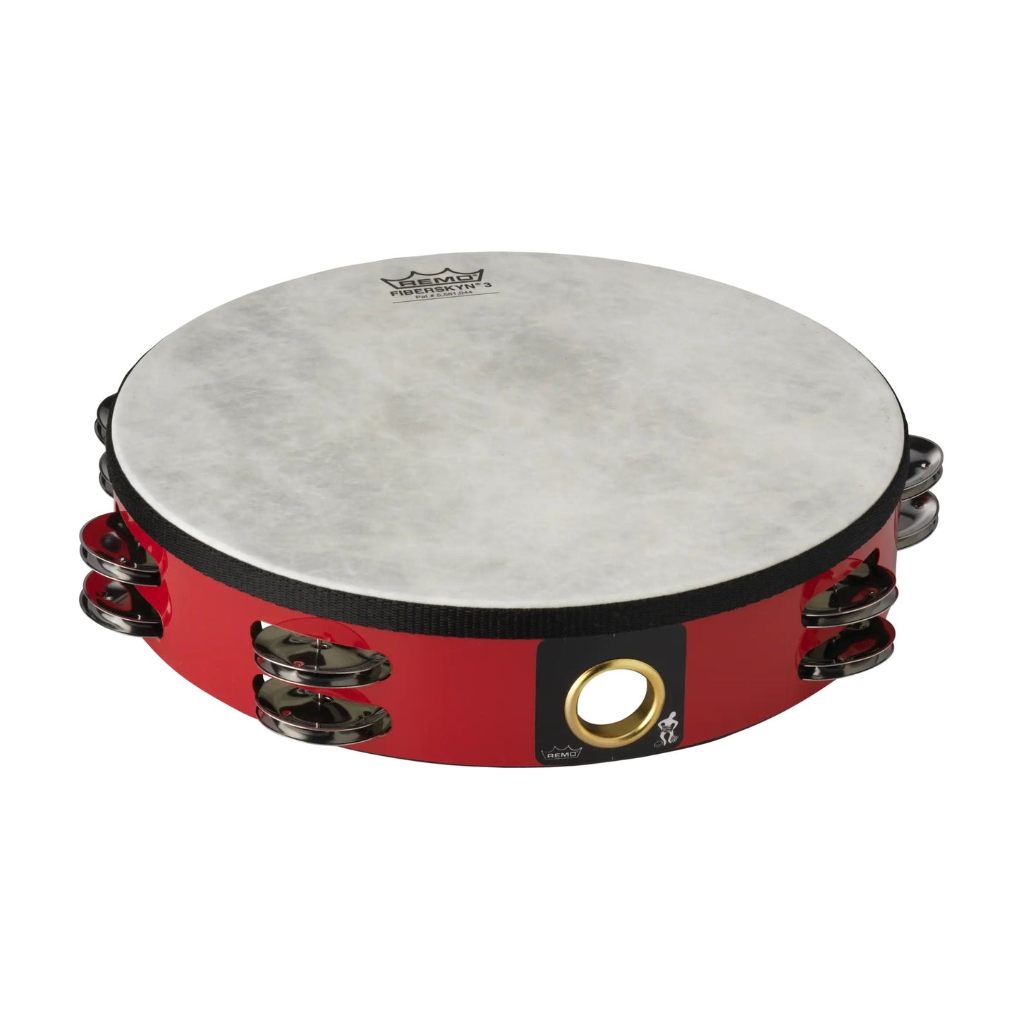 Fiberskyn Tambourine - 10“ Diameter, Double Row, Red