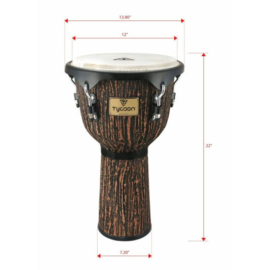 Supremo Select 12" Key-Tuned Djembe - Lava Wood Finish
