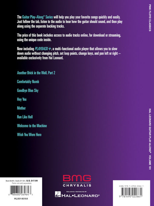 Pink Floyd - Classics - Guitar Play-Along Vol. 191 - Book/Online Audio