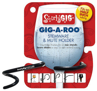 Swirlygig Mute or Stemware Holder for Half Inch - Black