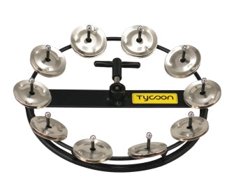 Large Hi-Hat Tambourine with 10 Pair of Jingles - Steel Jingles