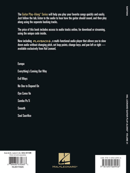 Santana - Guitar Play-Along Vol. 21 - Book/Online Audio