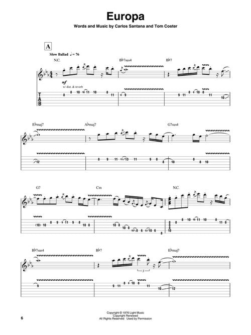 Santana - Guitar Play-Along Vol. 21 - Book/Online Audio