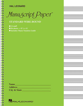 Standard Wirebound Manuscript Paper (Green Cover)